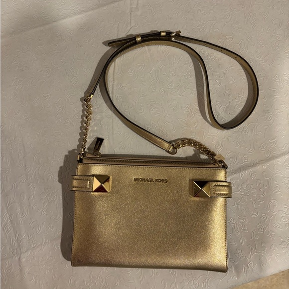 Michael Kors Metallic Gold Crossbody Bag - Picture 2 of 13